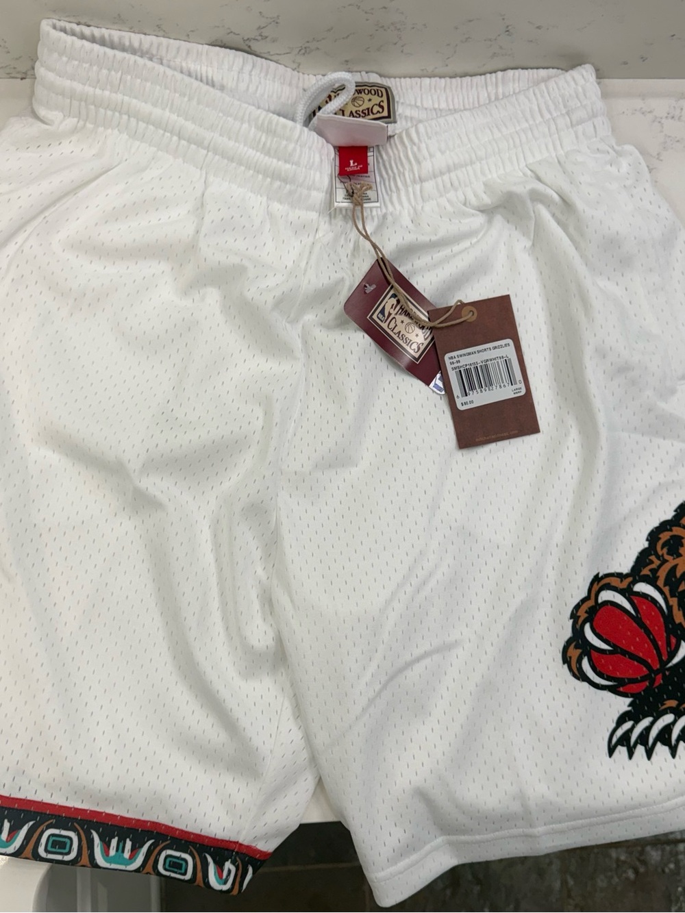 Mitchell & Ness White Hardwood Classics NBA Swingman Shorts